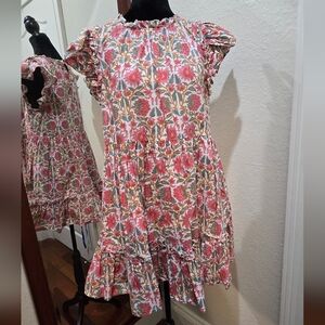 Caroline Constas Pink and Green Floral  Dress